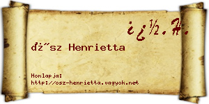 Ősz Henrietta névjegykártya